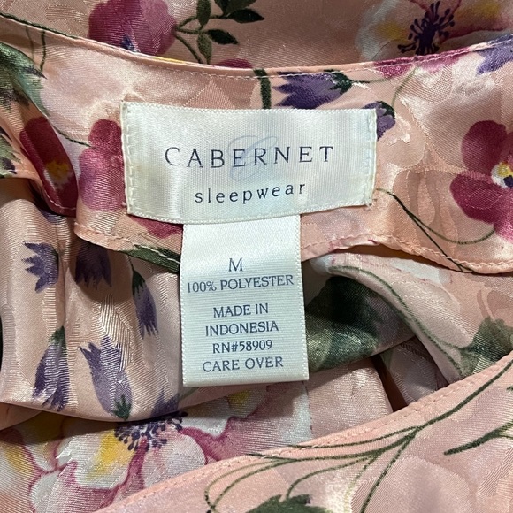 Stunning Vintage Slip Dress Light Pink Floral Cabernet Sleepwear Nightgown Sz M - Picture 3 of 7